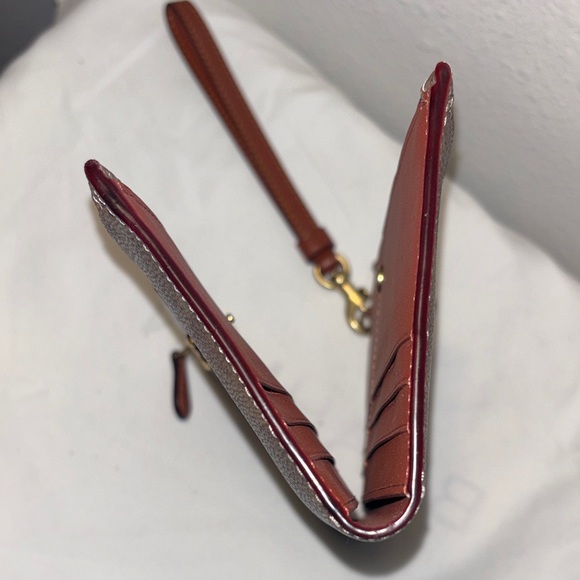 Coach Tan and Brown Wristlet
